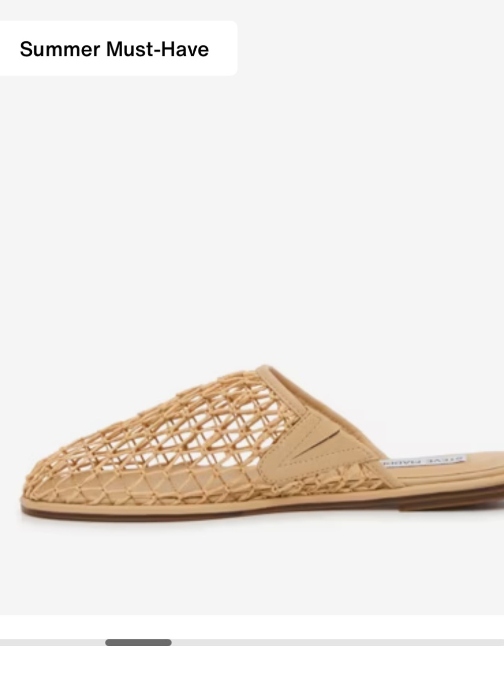 Steve Madden Woven Open-Weave Slide Mule in Tan 8.5 slip-on summer - Picture 2 of 5